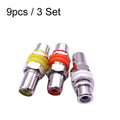 10 Uds RCA hembra a hembra cabeza recta AV Lotus Butt Joint extensión cabeza adaptador de Audio y vídeo, Color aleatorio
