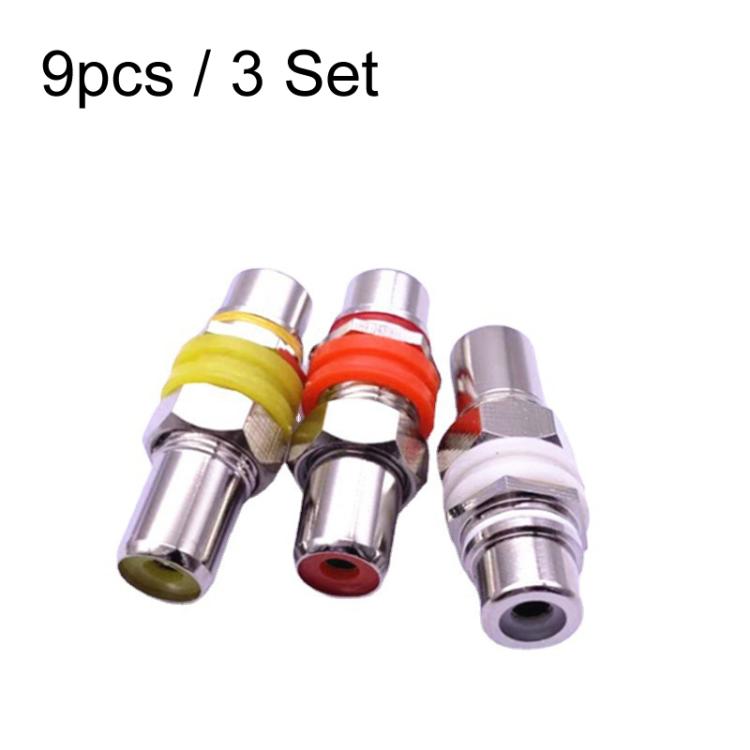 10 Uds RCA hembra a hembra cabeza recta AV Lotus Butt Joint extensión cabeza adaptador de Audio y vídeo, Color aleatorio