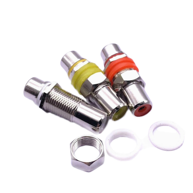 10 Uds RCA hembra a hembra cabeza recta AV Lotus Butt Joint extensión cabeza adaptador de Audio y vídeo, Color aleatorio