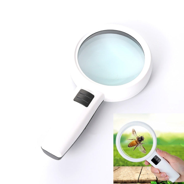Lente portátil de alta definición con lupa de lectura y mantenimiento con luz LED para personas mayores, 95mm 10 Times, 110mm 30 Times Double Lens