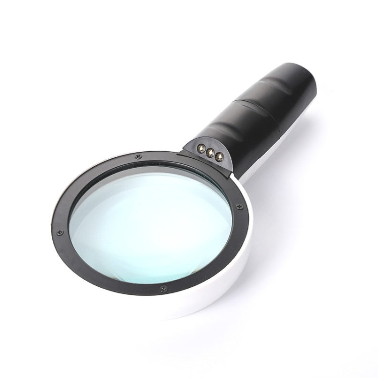 Lente portátil de alta definición con lupa de lectura y mantenimiento con luz LED para personas mayores, 95mm 10 Times, 110mm 30 Times Double Lens