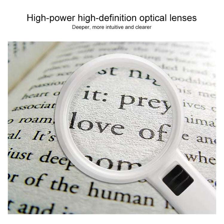Lente portátil de alta definición con lupa de lectura y mantenimiento con luz LED para personas mayores, 95mm 10 Times, 110mm 30 Times Double Lens