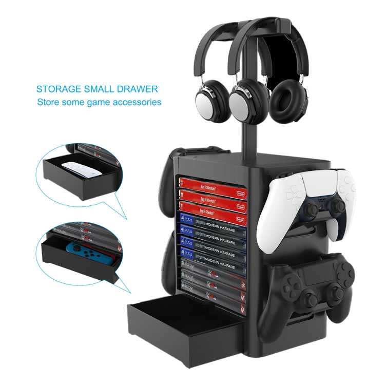 Estante de almacenamiento de discos de juegos, estante de almacenamiento de auriculares para PS5 / Xsx, For PS5 / Xsx