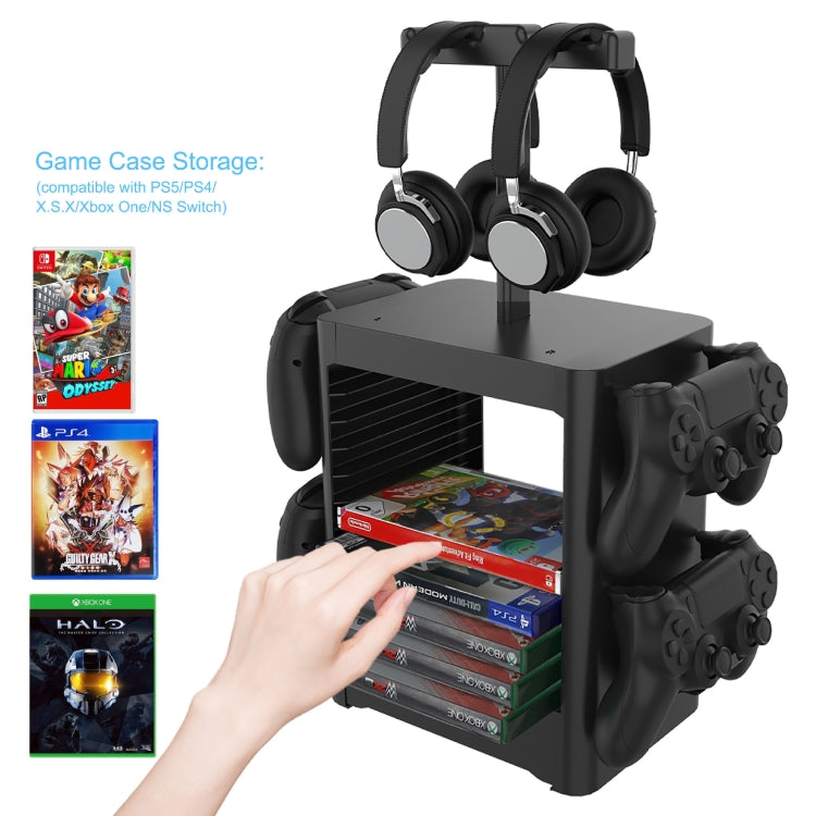 Estante de almacenamiento de discos de juegos, estante de almacenamiento de auriculares para PS5 / Xsx, For PS5 / Xsx