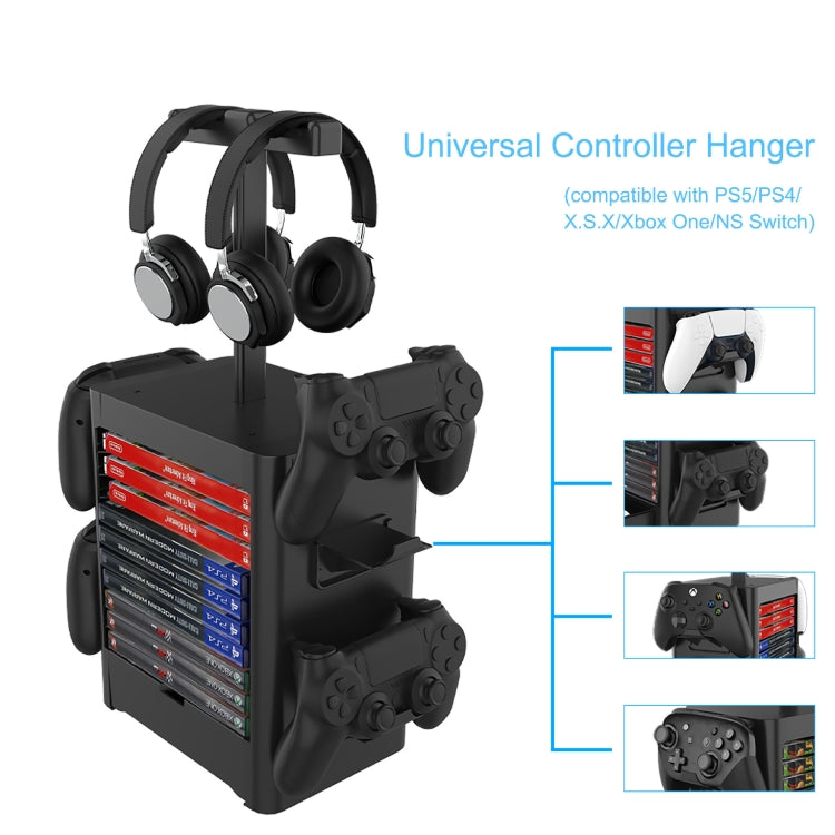 Estante de almacenamiento de discos de juegos, estante de almacenamiento de auriculares para PS5 / Xsx, For PS5 / Xsx