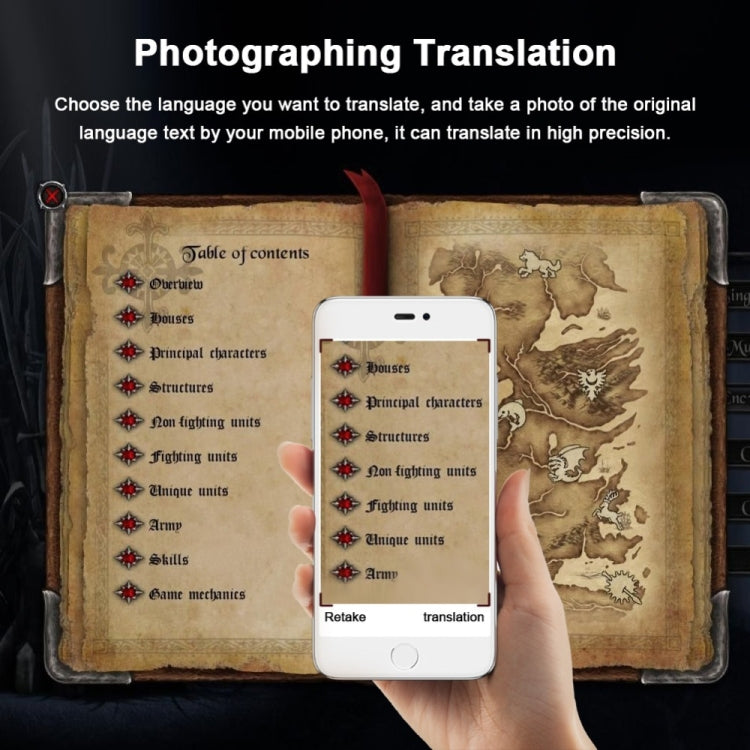 Traductor de voz inteligente portátil versión actualizada para aprender viajes reunión de negocios 3 en 1 traductor de idioma de foto y texto de voz