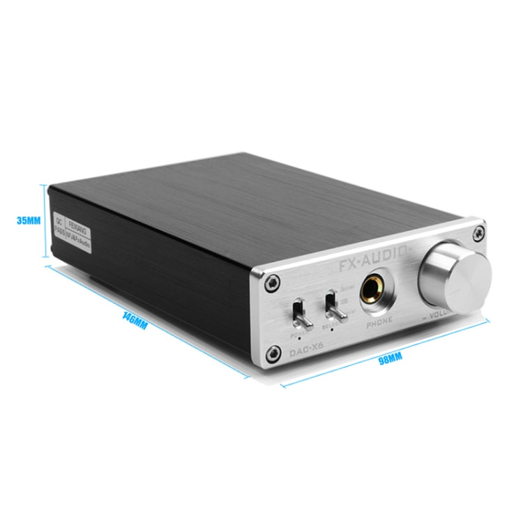 FX-AUDIO DAC-X6 Fever HiFi fibra Coaxial USB Amp Audio Digital DAC decodificador 24BIT/192