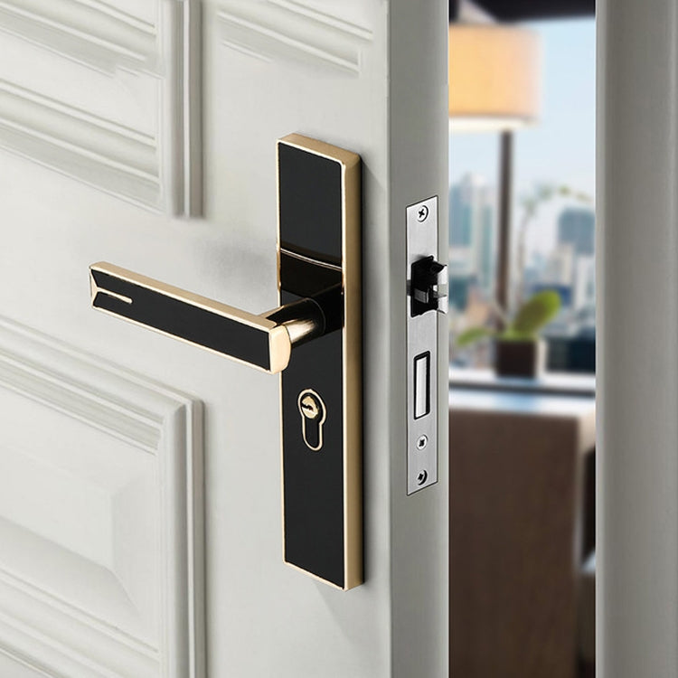 Cerradura de puerta Interior de aleación de aluminio magnética fuerte silenciosa, cerradura de manija de Hardware para dormitorio, Black Gold Small 50 Lock Body, Black Gold Large 50 Lock Body, Black Silver Small 50 Lock Body                            ...