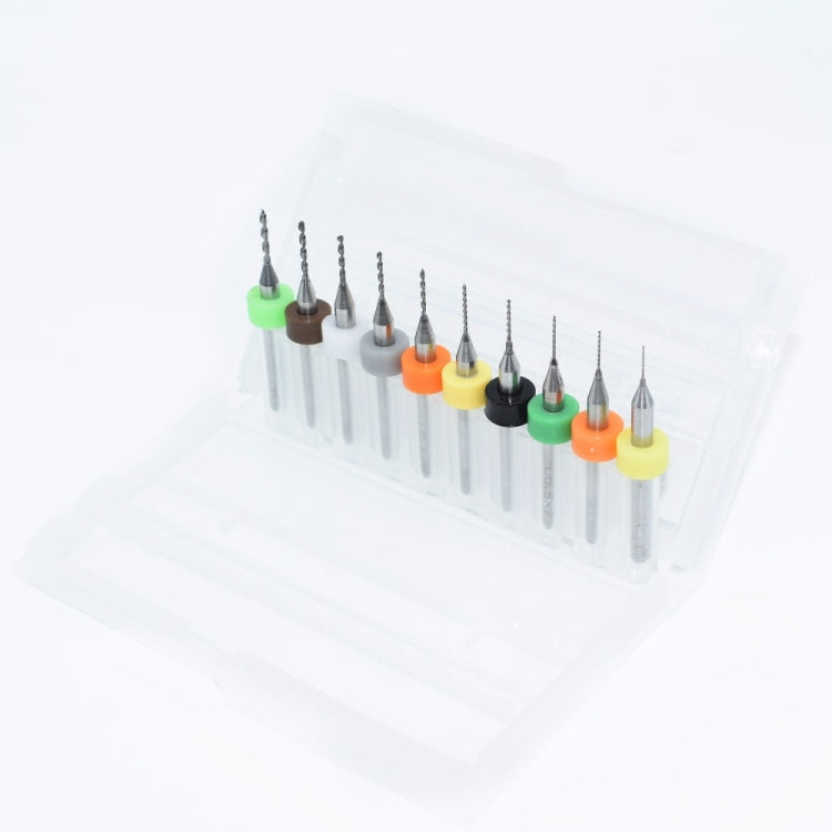 Mini broca PCB de 0,3mm a 1,2mm, carburo de acero de tungsteno para placa de circuito impreso, máquina de brocas cnc, 10 Uds., 0.3-1.2mm