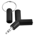 Mini Y en forma de 3,5 mm macho a doble conector hembra de 3,5 mm Adaptador de auriculares de audio Llavero conector