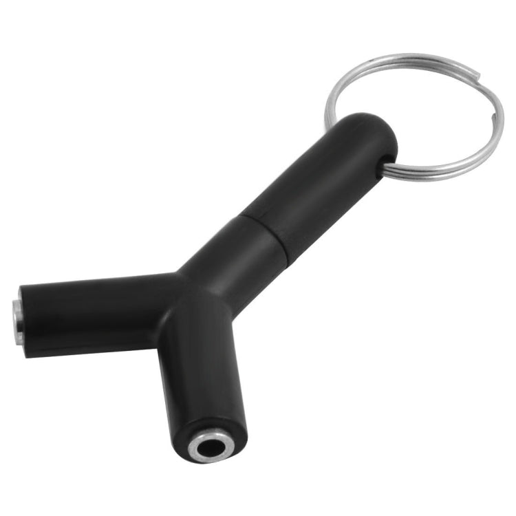 Mini Y en forma de 3,5 mm macho a doble conector hembra de 3,5 mm Adaptador de auriculares de audio Llavero conector