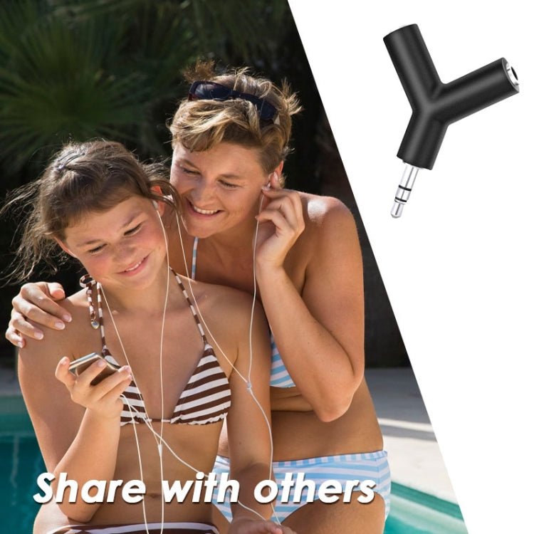 Mini Y en forma de 3,5 mm macho a doble conector hembra de 3,5 mm Adaptador de auriculares de audio Llavero conector