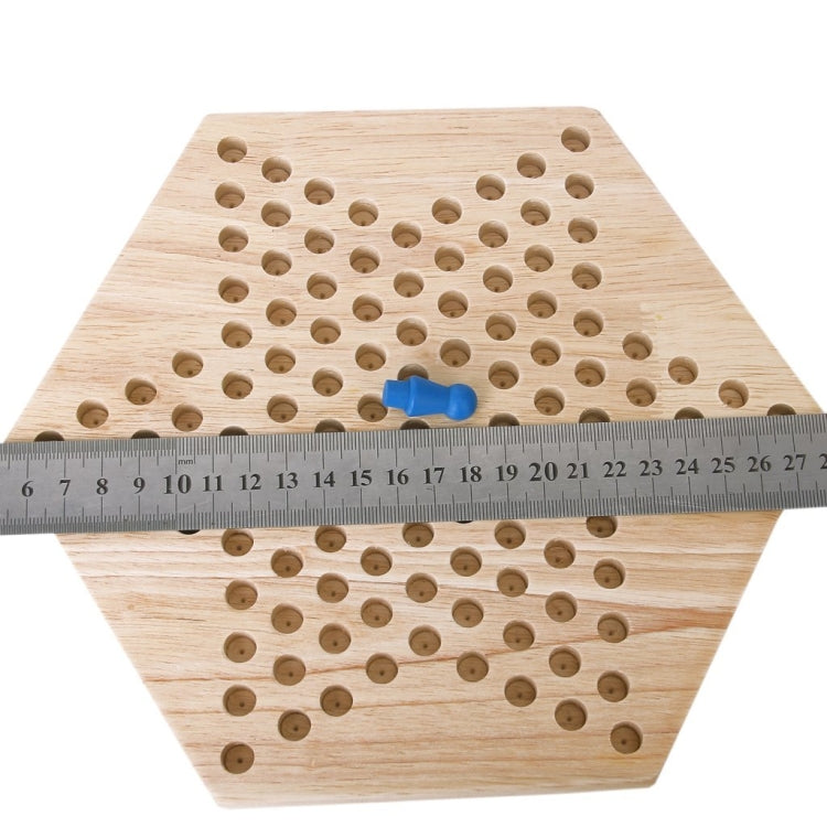 Juego familiar de damas y rompecabezas de madera hexagonal tradicional para niños, Hexagon Puzzle Checkers