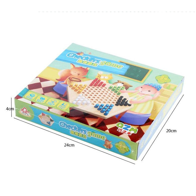 Juego familiar de damas y rompecabezas de madera hexagonal tradicional para niños, Hexagon Puzzle Checkers