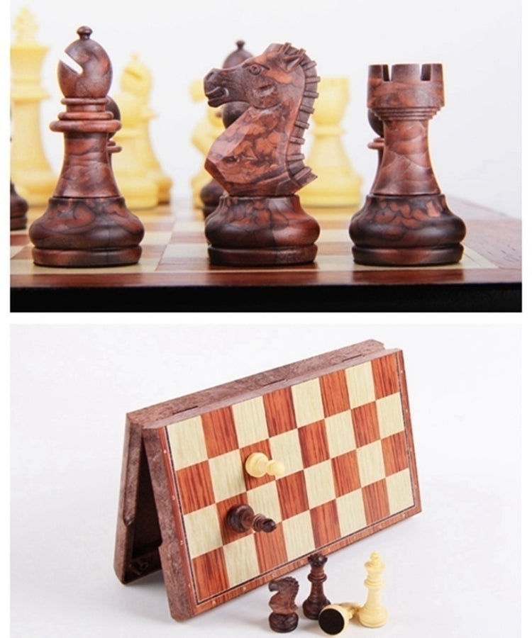 Juego de mesa de ajedrez plegable de madera, International Chess