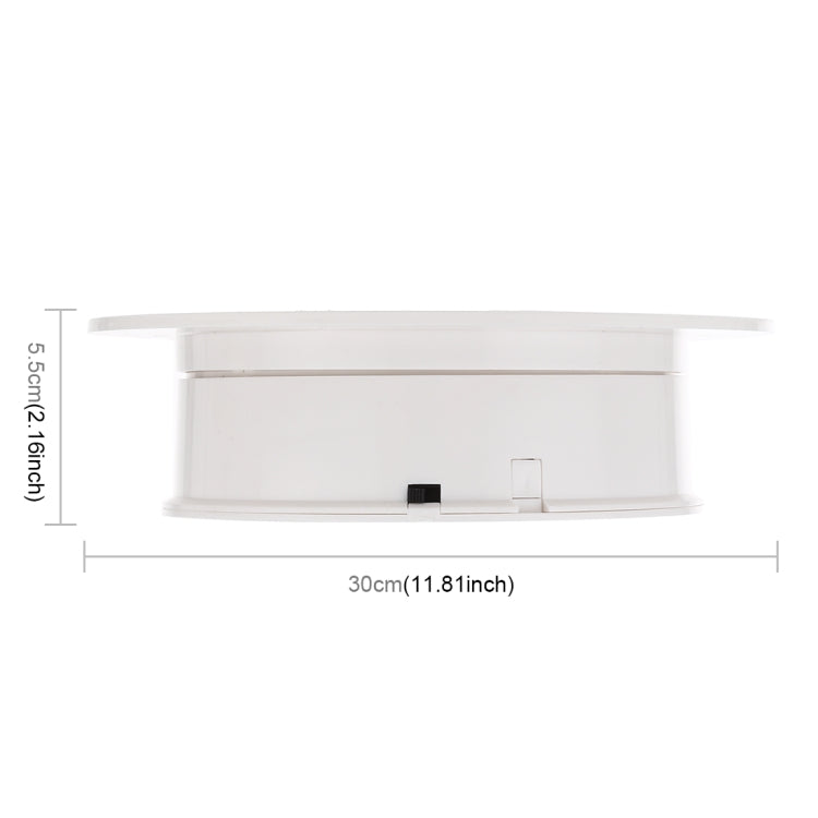 Plato giratorio eléctrico de 30 cm y 360 grados, soporte de exhibición, accesorios para grabación de vídeo, plato giratorio para fotografía, carga 4 kg, enchufe de EE. UU. (blanco + negro), 30cm (W+B), 30cm (B)