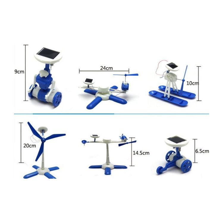 3PCS DIY Solar Puzzle Toys 6 en 1 Kits educativos de energía solar Novedad Robots solares para niños, 6 in 1 Educational Solar Power Kits