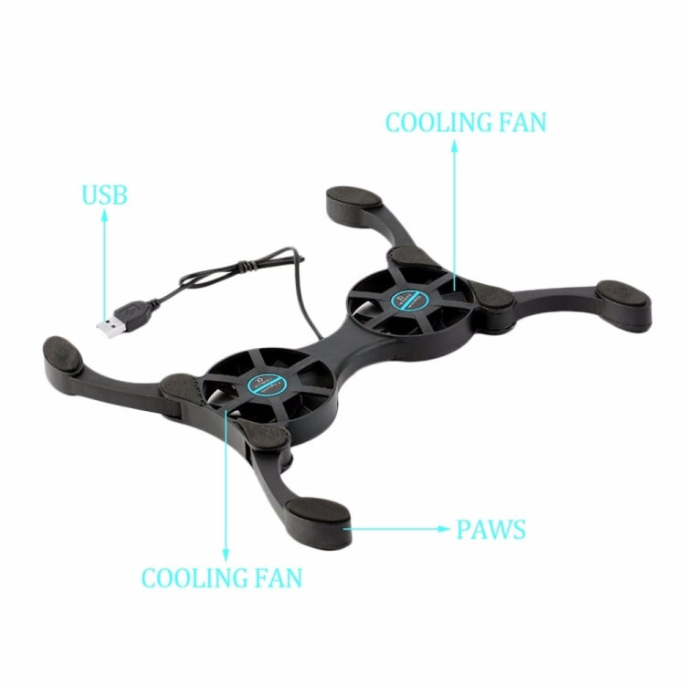 Puerto USB Mini Octopus Ventilador para computadora portátil Almohadilla enfriadora plegable