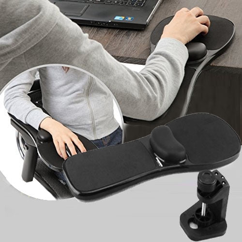 Bandeja giratoria para ratón de escritorio y portátil, almohadilla para codo, placa de reposamuñecas, soporte para instalar en escritorio y silla