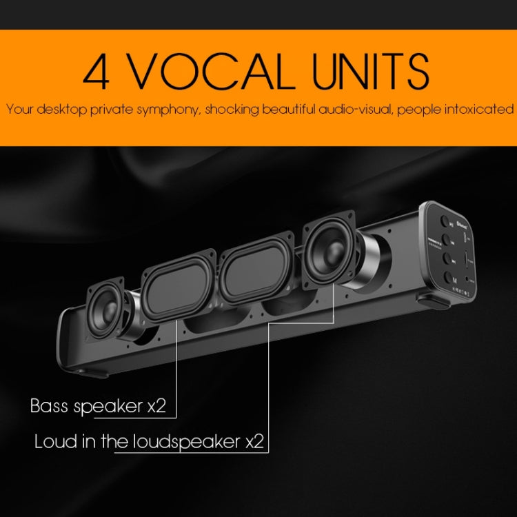 TOPROAD alta potencia 10W HIFI altavoz inalámbrico portátil con Bluetooth barra de sonido estéreo TF FM USB Subwoofer columna para ordenador TV teléfono
