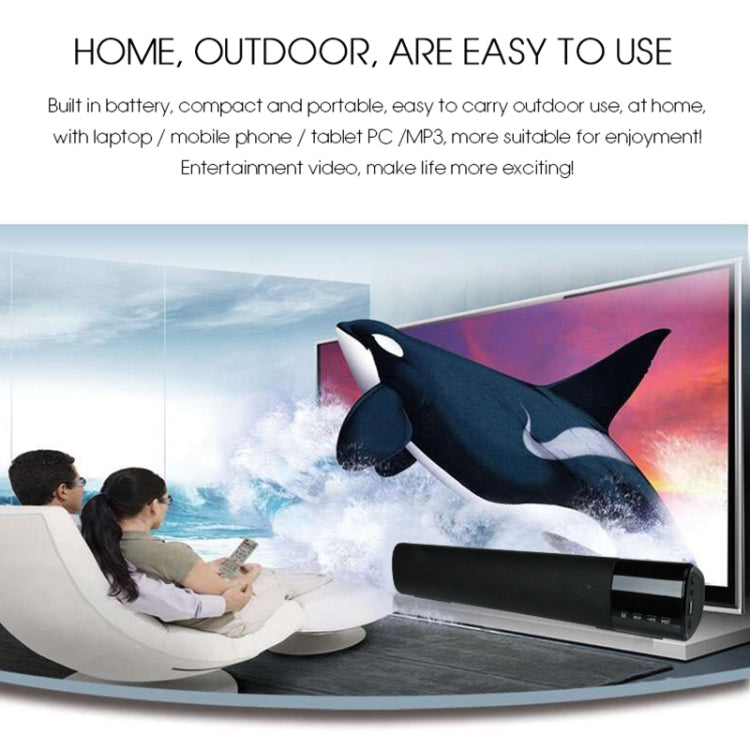 TOPROAD alta potencia 10W HIFI altavoz inalámbrico portátil con Bluetooth barra de sonido estéreo TF FM USB Subwoofer columna para ordenador TV teléfono