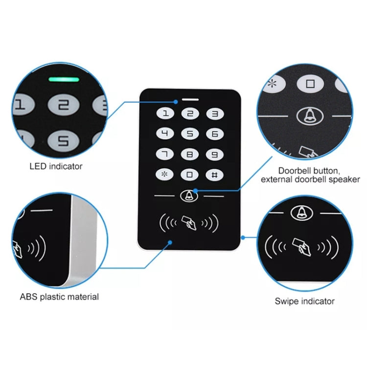 Control de acceso con tarjeta IDIC Simple, máquina todo en uno, controlador de Control de acceso táctil, contraseña de tarjeta de inducción, A1-Physical Buttons, A2-Physical Buttons, A3- Touch Button