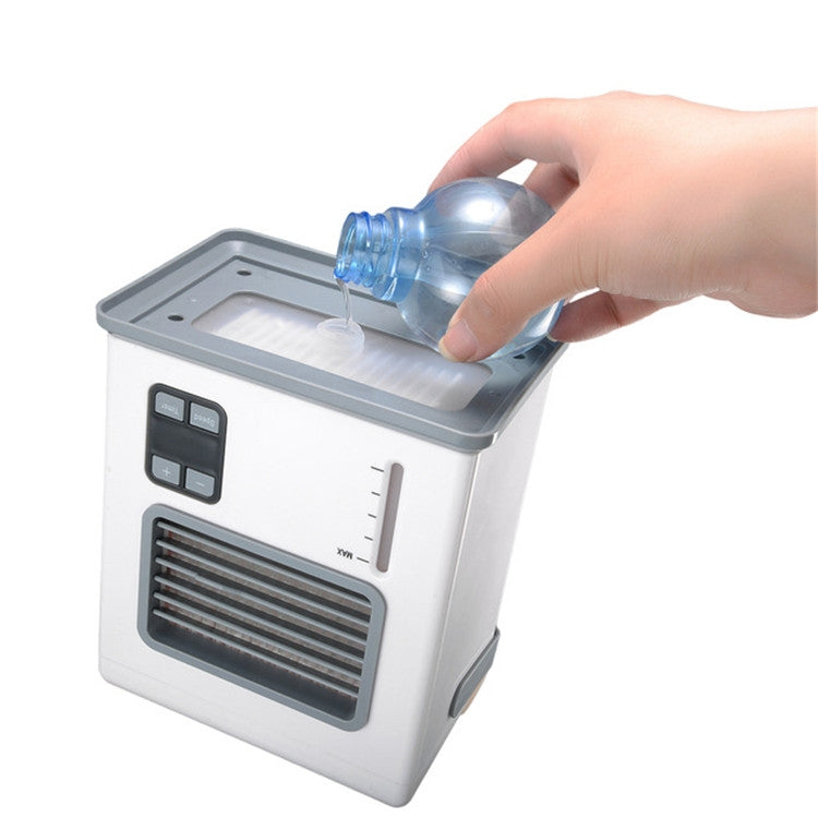Enfriador de aire de escritorio, minienfriador de aire con batería enchufable, aire acondicionado de doble uso, pantalla Digital inteligente