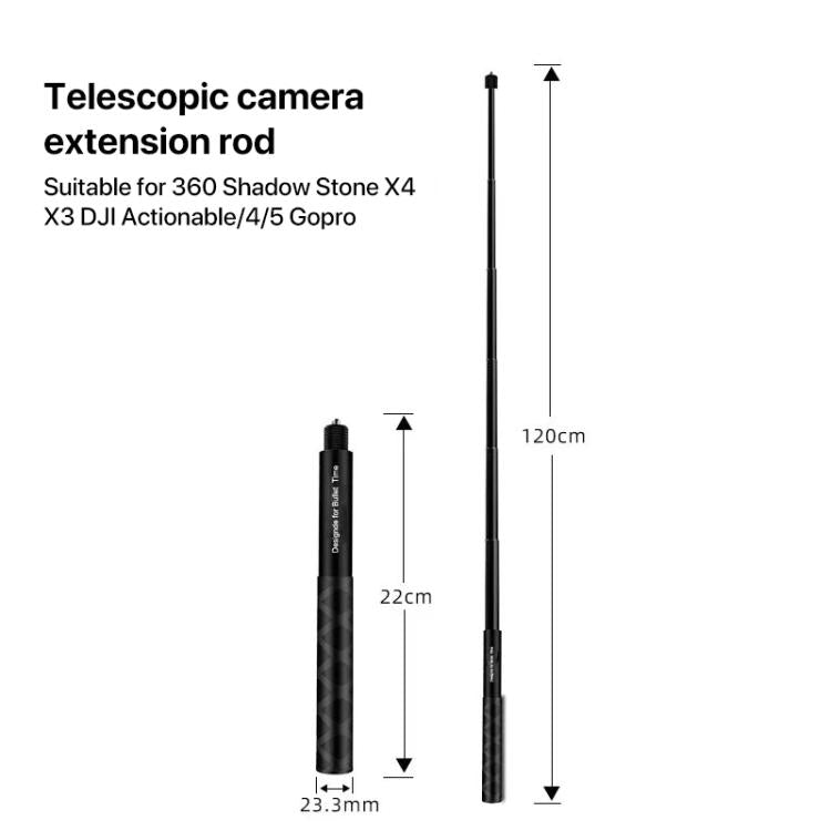 Accesorios para cámara de acción de 1,2 m, palo Selfie para Insta360 ONE X y ONE, accesorios para mango de cámara deportiva, 1.2m for Insta360 ONE X / ONE