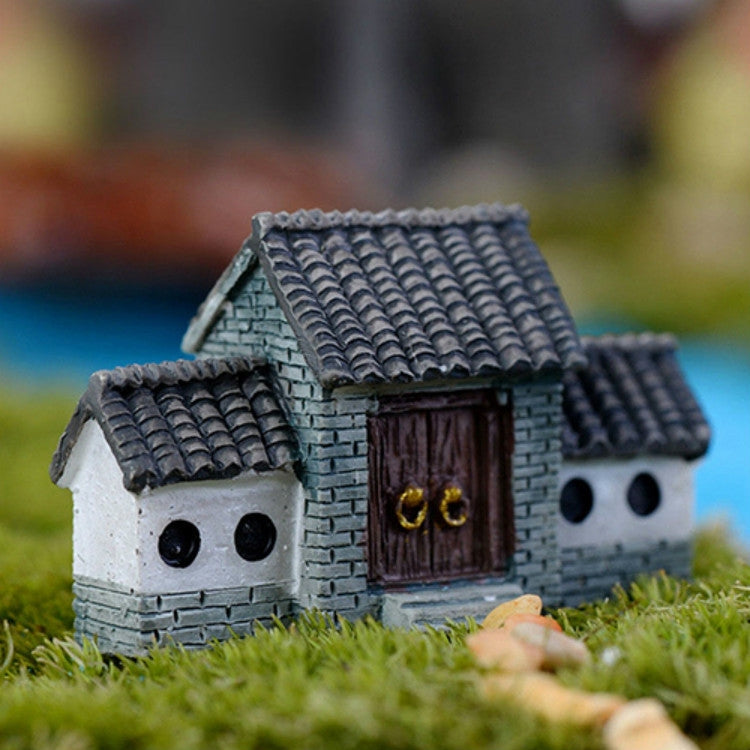 Modelo de mesa de arena, decoración de micropaisaje, decoración de bonsái, arco chino, casa pequeña, Chinese Archway Small House