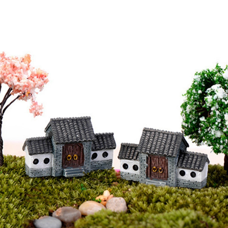 Modelo de mesa de arena, decoración de micropaisaje, decoración de bonsái, arco chino, casa pequeña, Chinese Archway Small House