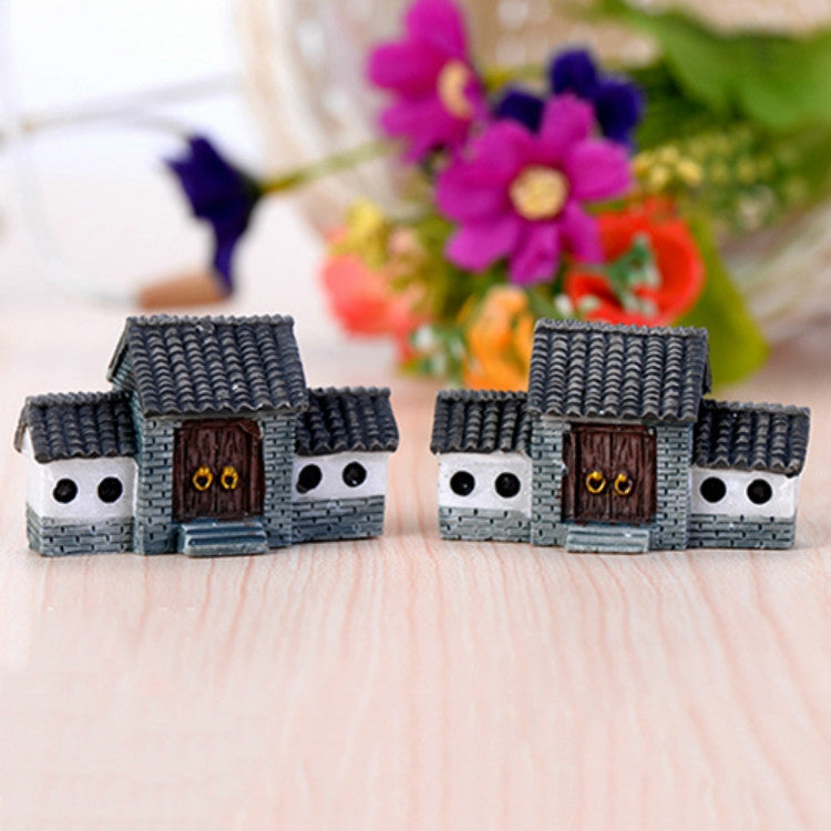 Modelo de mesa de arena, decoración de micropaisaje, decoración de bonsái, arco chino, casa pequeña, Chinese Archway Small House