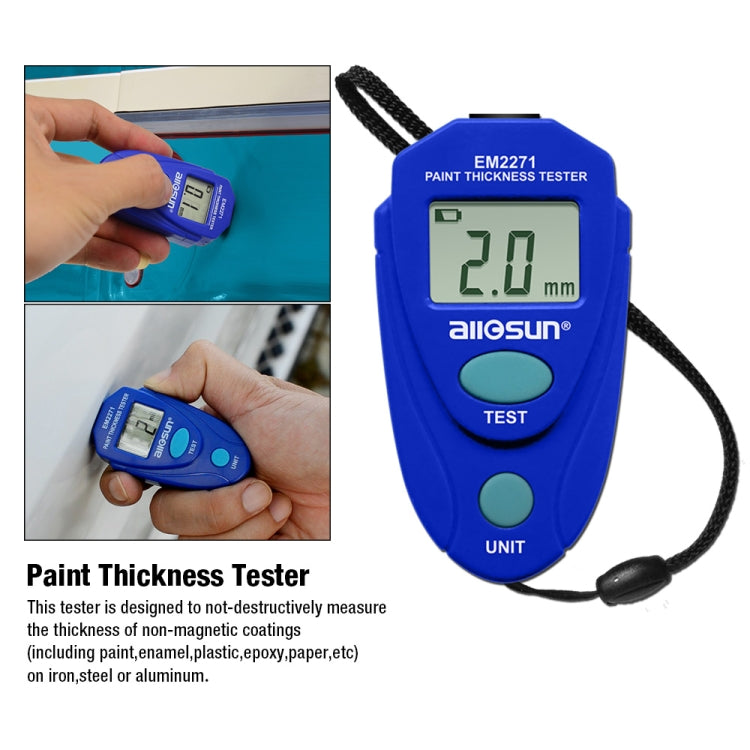 Probador de medidor de espesor de recubrimiento de pintura de coche con pantalla Digital Mini EM2271, EM2271