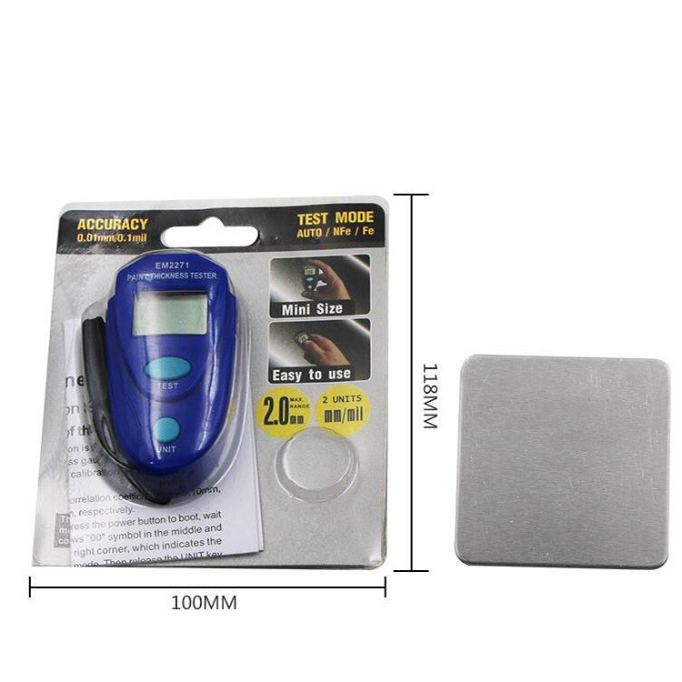 Probador de medidor de espesor de recubrimiento de pintura de coche con pantalla Digital Mini EM2271, EM2271