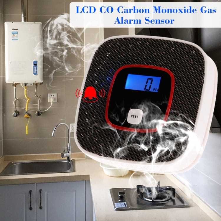 Detector de monóxido de carbono, Sensor de alarma de Gas, probador de Gas envenenado, Detector de advertencia de voz humana con pantalla LCD