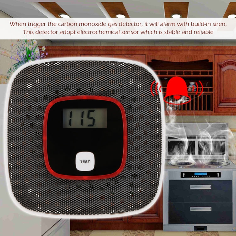 Detector de monóxido de carbono, Sensor de alarma de Gas, probador de Gas envenenado, Detector de advertencia de voz humana con pantalla LCD