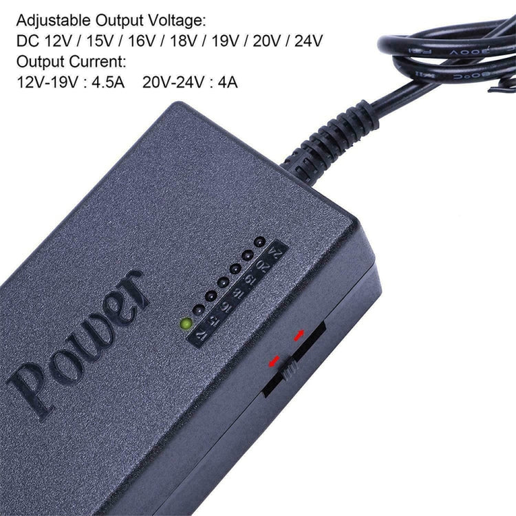 110-220V CA a CC 12V / 15V / 16V / 18V / 19V / 20V / 24V Adaptador de cargador universal para computadora portátil