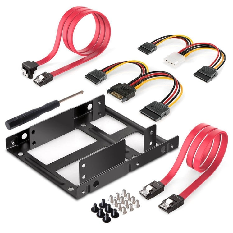 Soporte adaptador de Kit de montaje de Metal SSD HDD externo de 2,5 pulgadas a 3,5 pulgadas con cables y tornillos de alimentación de datos SATA