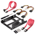 Soporte adaptador de Kit de montaje de Metal SSD HDD externo de 2,5 pulgadas a 3,5 pulgadas con cables y tornillos de alimentación de datos SATA