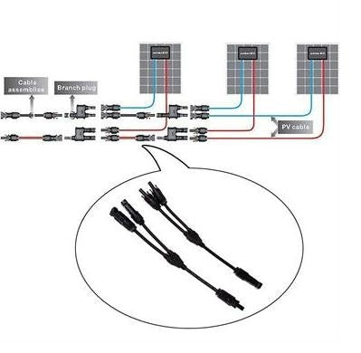 1 par de conectores adaptadores MC4 de rama Y M/M/F y F/F/M para Cable de paneles solares