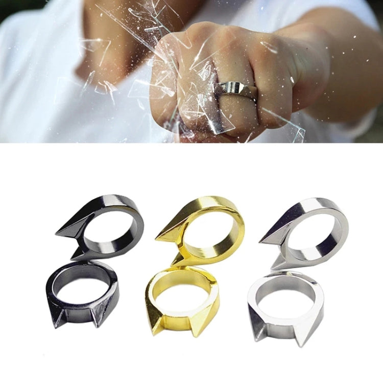 Anillo de seguridad para hombres y mujeres, herramienta de supervivencia, autodefensa, anillo de defensa para dedos de acero inoxidable