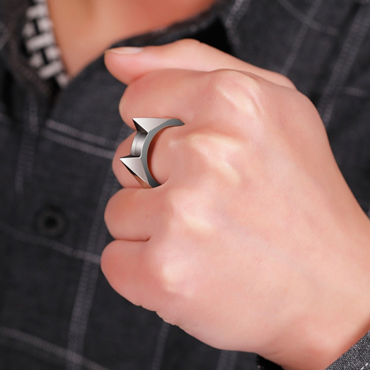 Anillo de seguridad para hombres y mujeres, herramienta de supervivencia, autodefensa, anillo de defensa para dedos de acero inoxidable