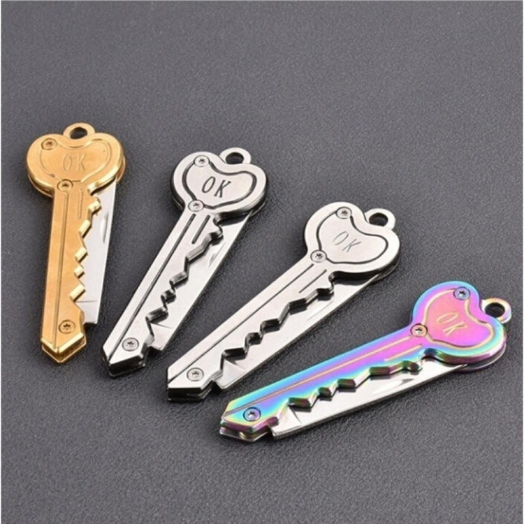 Mini llave cuchillo táctico campamento al aire libre llavero plegable autodefensa seguridad Multi herramienta