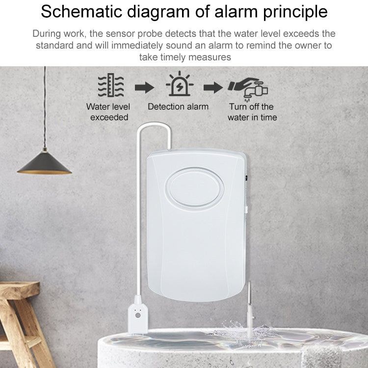 Detector de alarma de fugas de agua de 130dB, detección de Sensor, alerta de inundación, sistema de alarma de seguridad para el hogar, Flood Alert