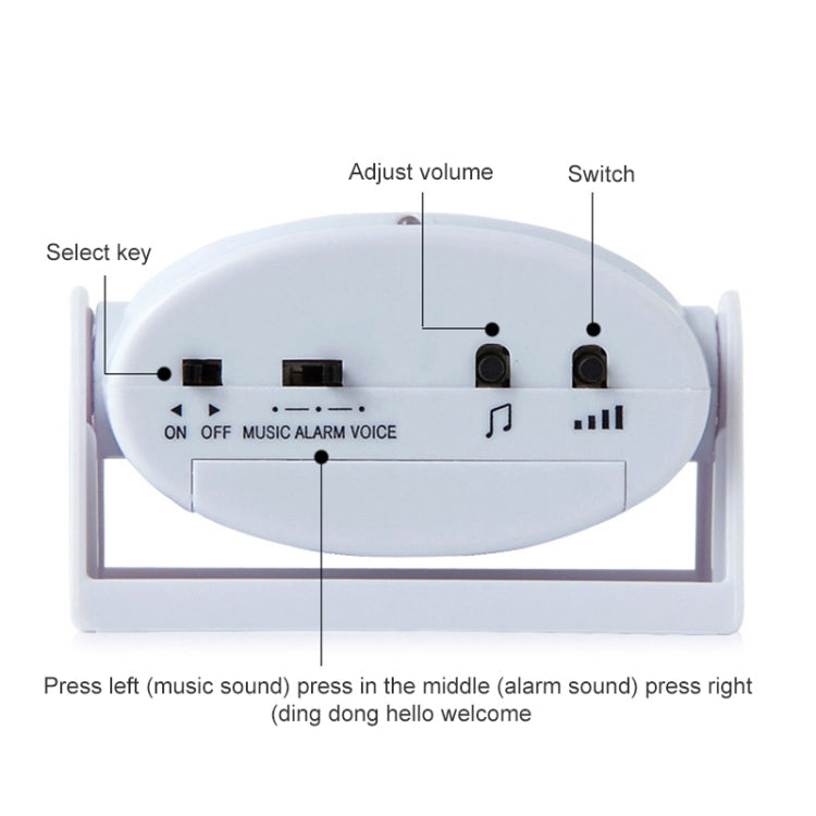 Timbre inteligente inalámbrico Sensor de movimiento infrarrojo aviso de voz alarma de timbre de puerta de advertencia