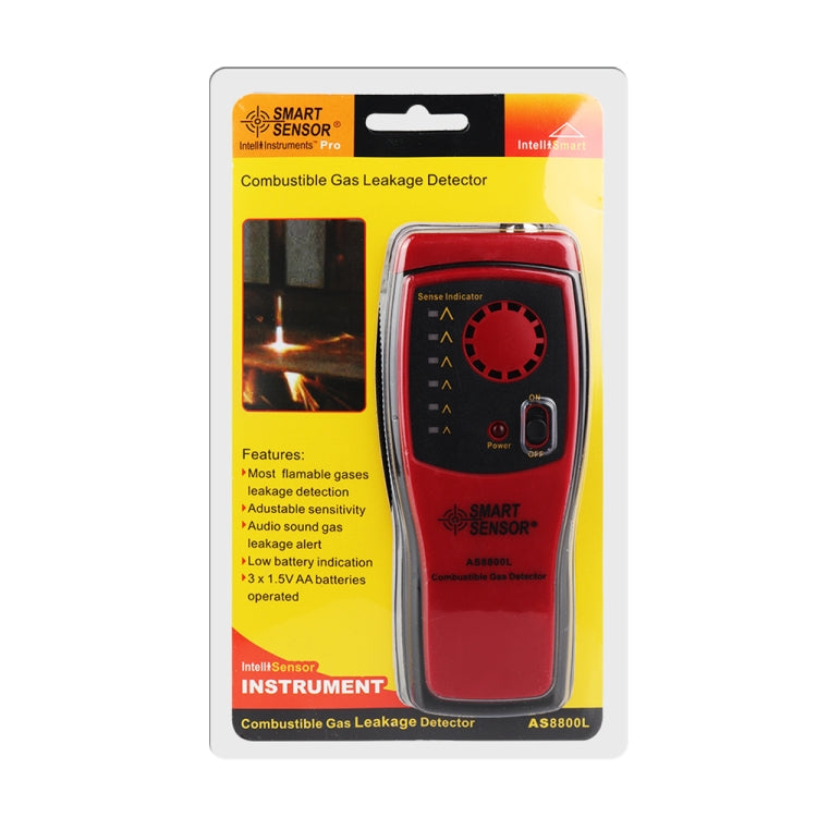 Detector de gas combustible AS8800L, alarma de detección de fugas de gas, detector de fugas de gas natural para el hogar, AS8800L