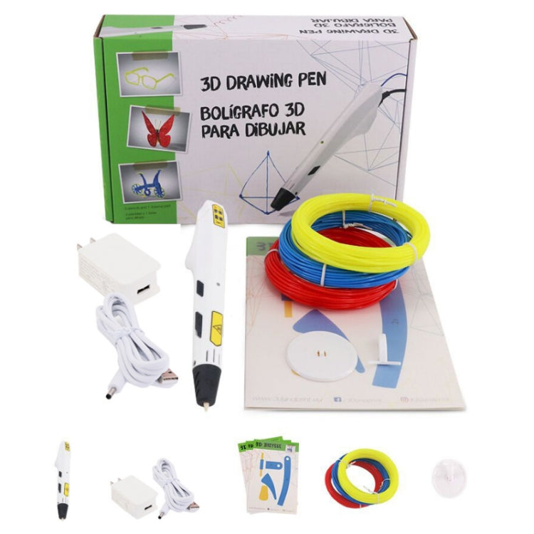Pluma de impresión 3D Juguete para niños Art Doodle Pen, USB, USB+EU Plug, USB+AU Plug, USB+US Plug, USB+UK Plug