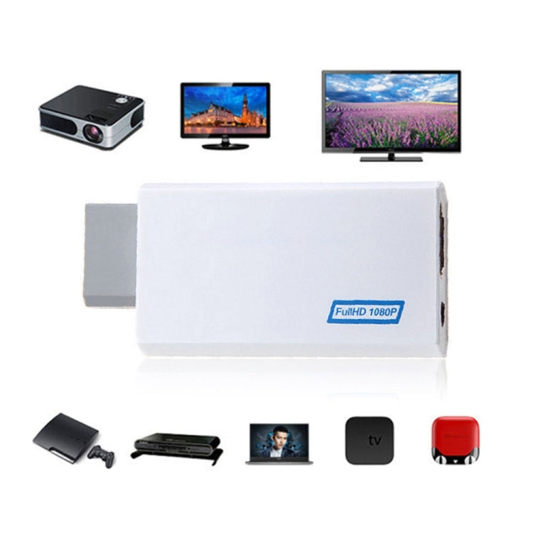 Nintendo Wii Plug and Play sin complicaciones para Wii a HDMI 1080p Adaptador convertidor Wii2hdmi Caja de audio de 3,5 mm Wii-link, To HDMI 1080p Converter Adapter