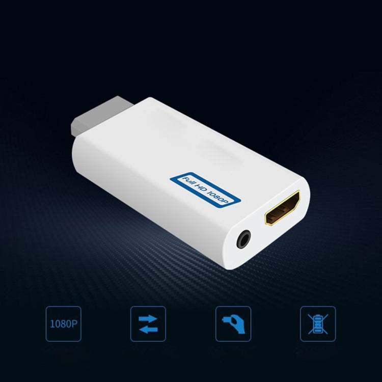Nintendo Wii Plug and Play sin complicaciones para Wii a HDMI 1080p Adaptador convertidor Wii2hdmi Caja de audio de 3,5 mm Wii-link, To HDMI 1080p Converter Adapter