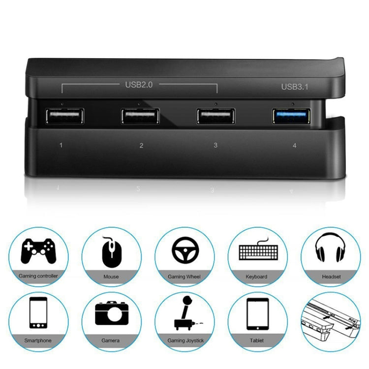 2 PCS PS4 Slim Extend Accesorios de adaptador USB para Play Station 4 Slim Console USB HUB 3.0 de alta velocidad, for PS4 Slim