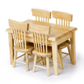 5 unids/set 1:12 Mini muebles de casa de muñecas mesa de comedor de madera juego de sillas juguete de bolsillo